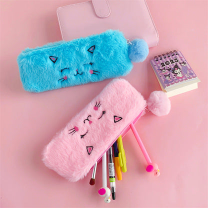 Cartoon Plush Kitten Pen Bags