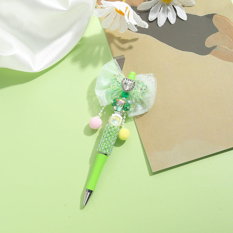 Beaded Pens Colorful Handmade Beaded Twisting Rhinestone Bow