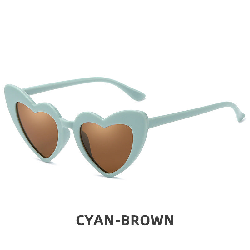Children's Retro Personality Love Style Anti-ultraviolet Sunglasses
