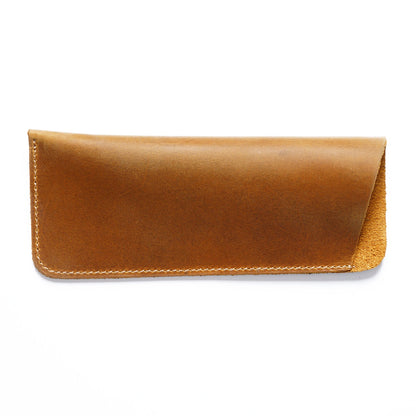 Simple Retro Cowhide Large Capacity Pencil Case