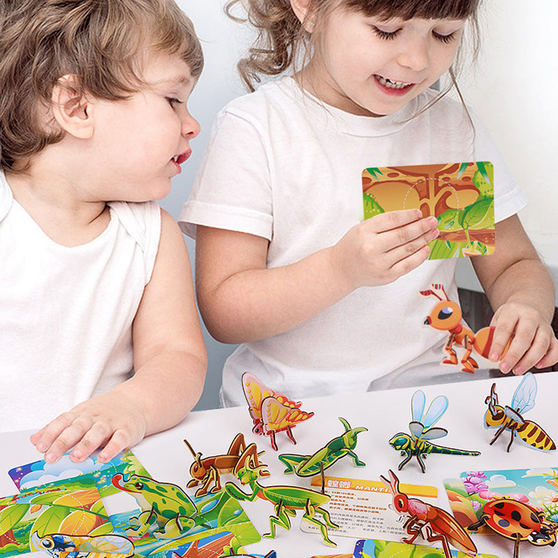 Wholesale Assembled Building Blocks, Insect Enlightenment Cognition, Wooden Educational Jigsaw Puzzle
