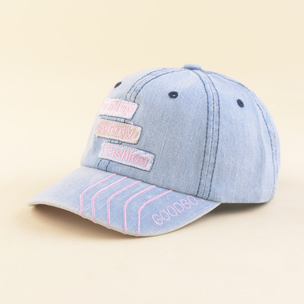 Denim Soft Top English Label Children's Peaked Cap