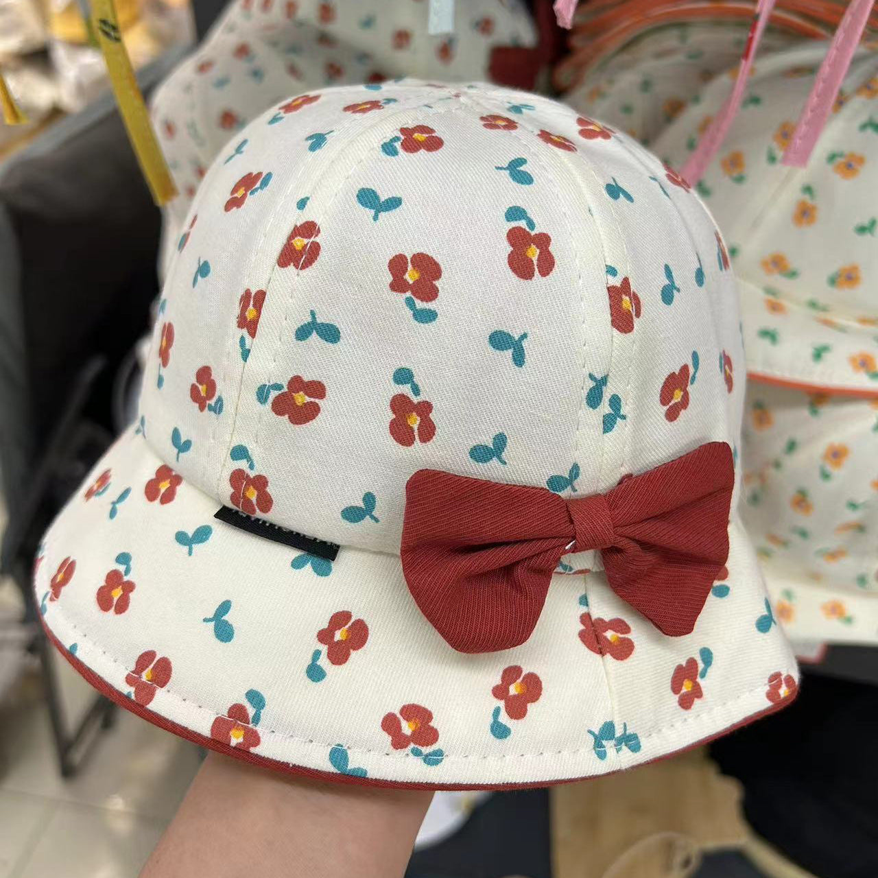 Children Cotton Flower Bow Bucket Hat