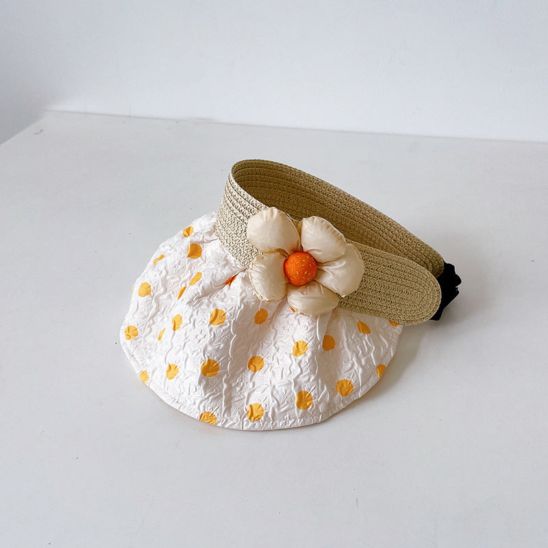 Cotton Summer Kids Quick-dry Flower Empty Top Hat