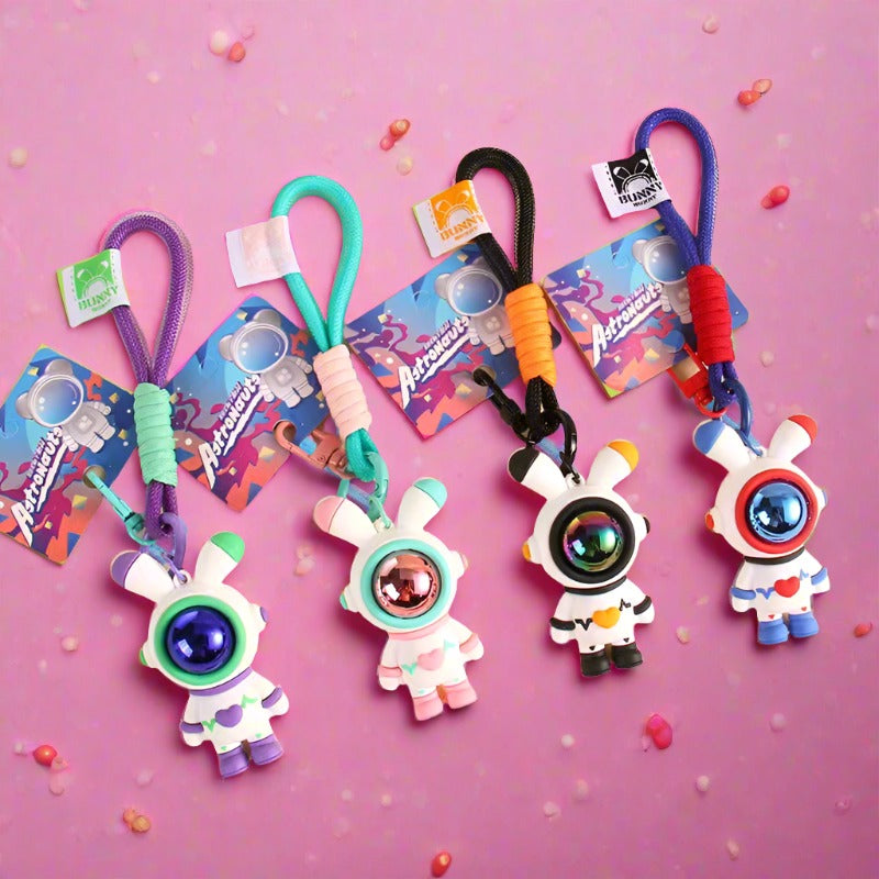 Cartoon Astronaut Love Rabbit PVC Keychain Cute Keychain