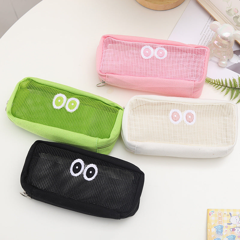 Large Eye Mesh Canvas Pen Bags