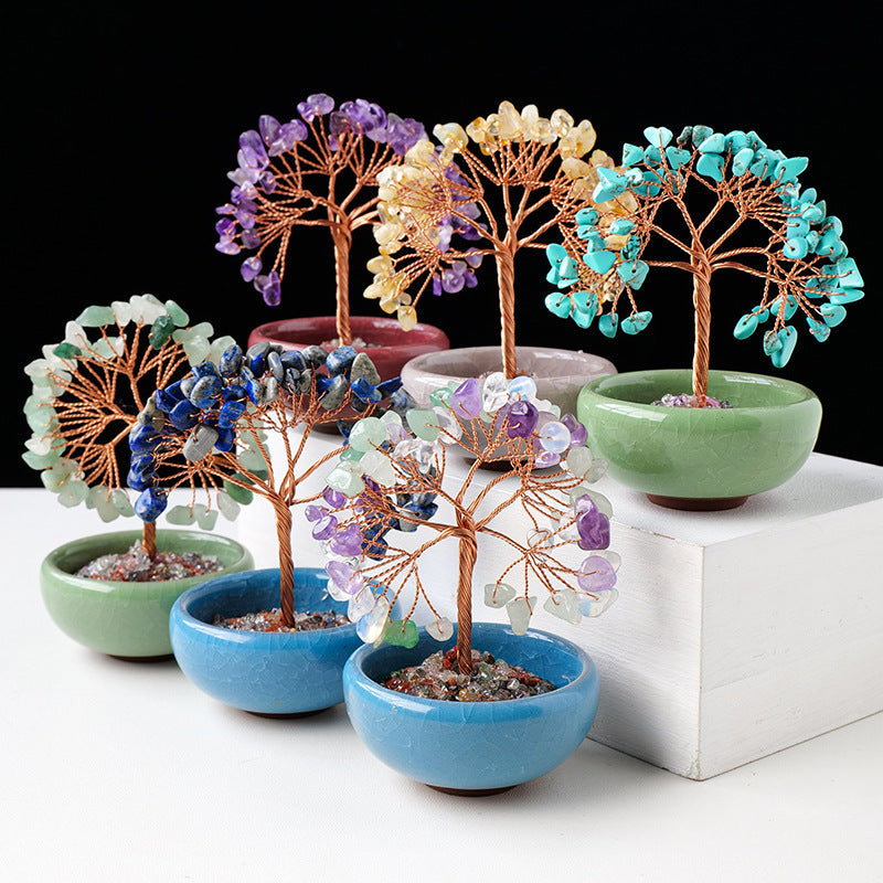 Natural Crystal Tree Ornaments