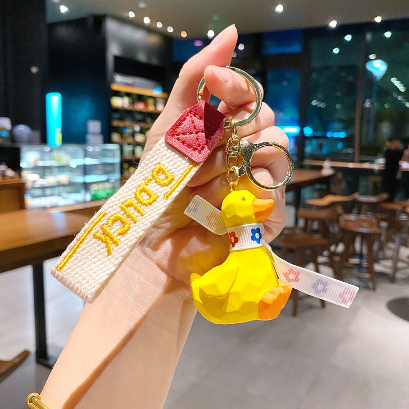 Cartoon Cute Resin Duck Keychains