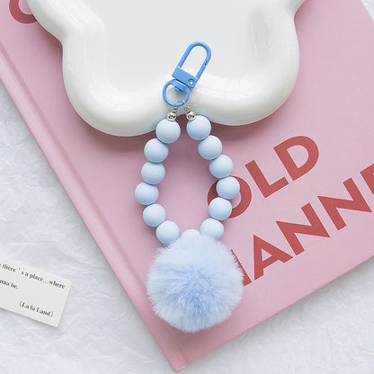 Hair Ball Acrylic Bead Keychain