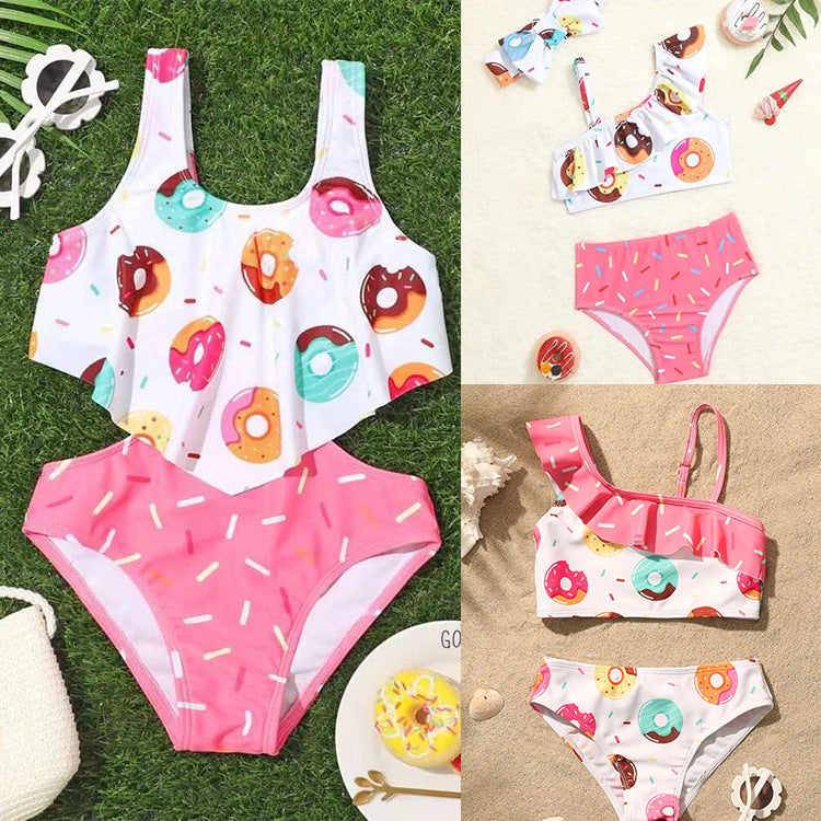 Baby One-Piece Donut Backless Multicolor Split Swimwear