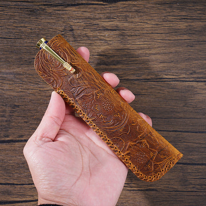 Retro Handmade Head Layer Cowhide Leather Knife Purse