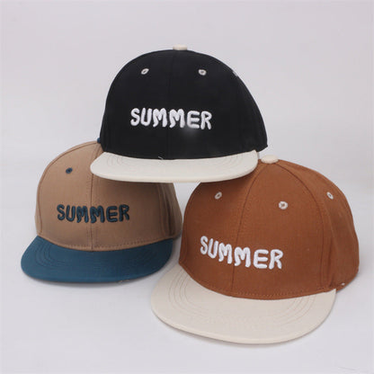 Cotton Polyester Letter Flat Edge Children's Baseball Hat