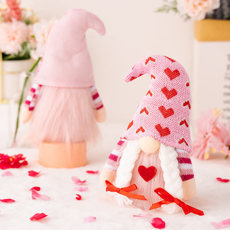Non-woven Fabric Pink Valentine's Day Doll Ornaments