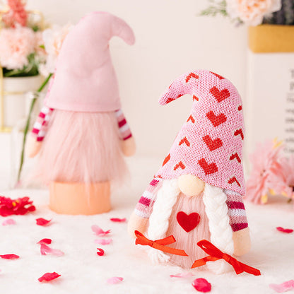Non-woven Fabric Pink Valentine's Day Doll Ornaments