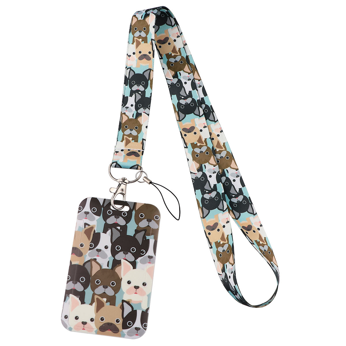 Puppy paw print card holder mobile phone lanyard keychain