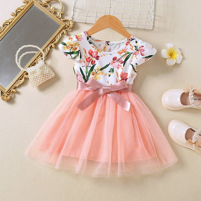 Girls Floral Cotton Dresses Baby Clothes