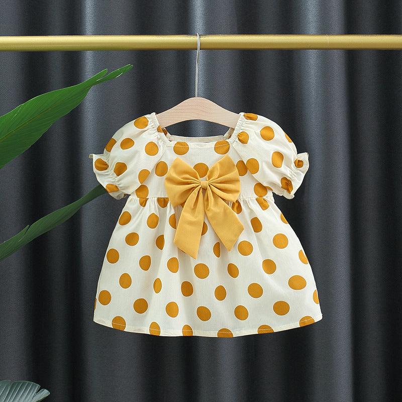 Kids Summer Polka Dot Butterfly Cotton Dress