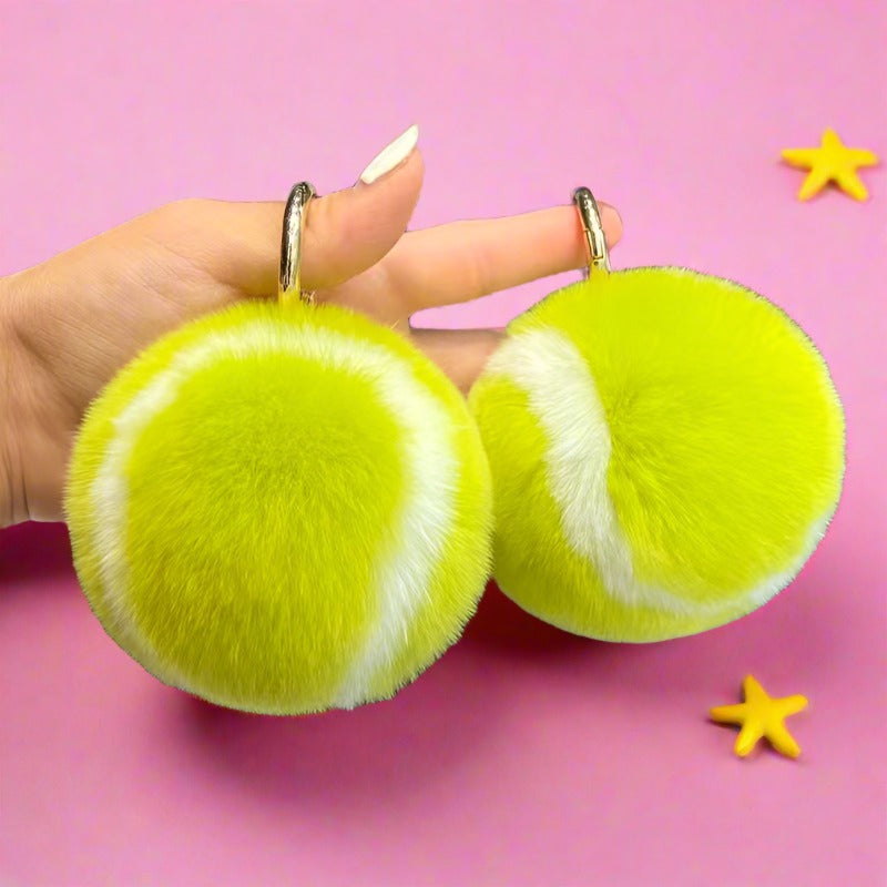 Tennis Plush Ball Keychain