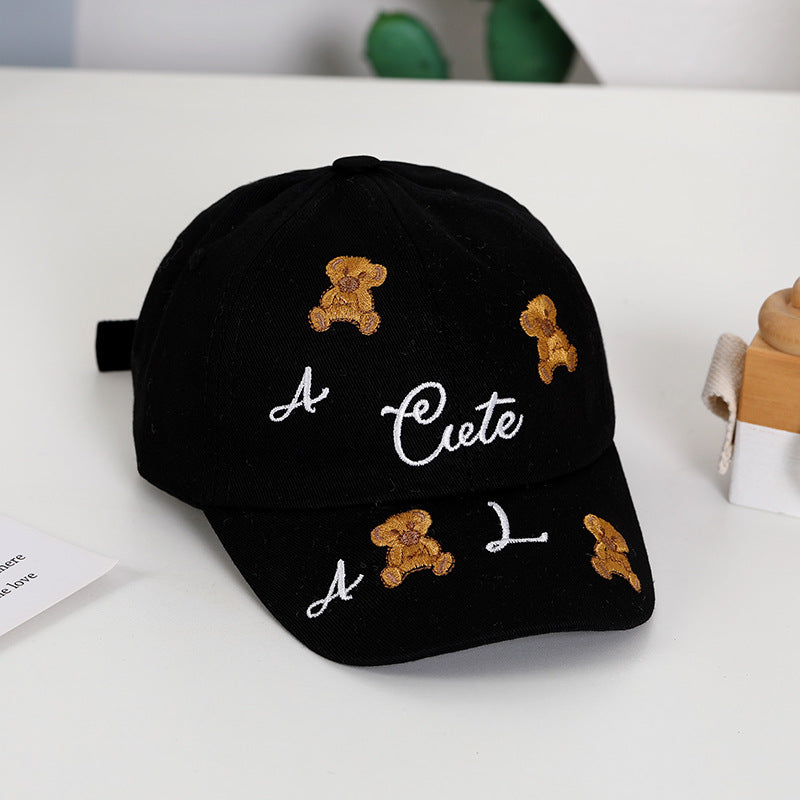 Summer Cotton Teddy Bear Embroidered Children's Baseball Caps