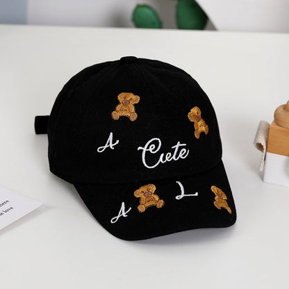 Summer Cotton Teddy Bear Embroidered Children's Baseball Caps