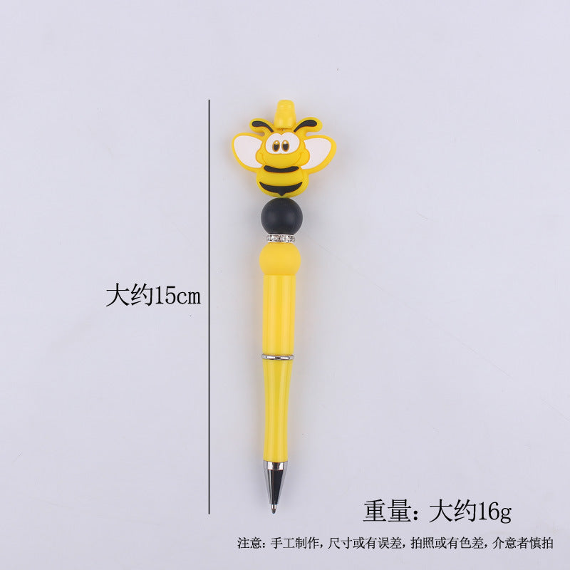 Cartoon Silicone Animal Bee Dog Beadable Silicone Ballpoint