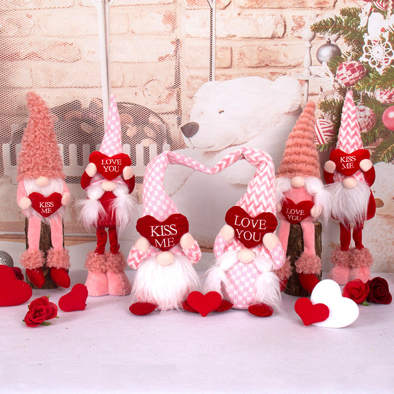 Valentine's Day Love Standing Fabric Doll Decoration