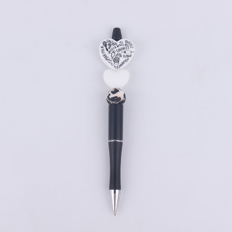 Cartoon Love Series Beadable Silicone Beaded Ballpoint Pen