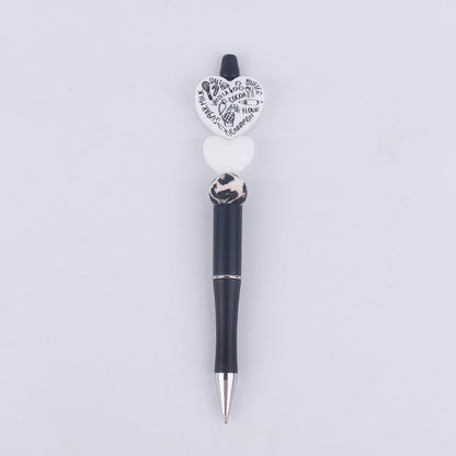 Cartoon Love Series Beadable Silicone Beaded Ballpoint Pen