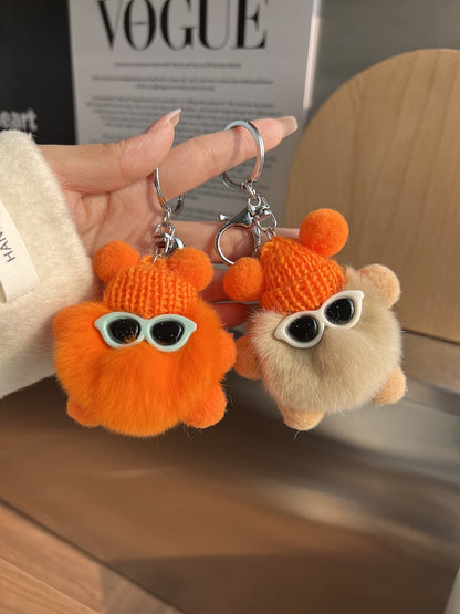 Cartoon Doll Plush Ball Keychain