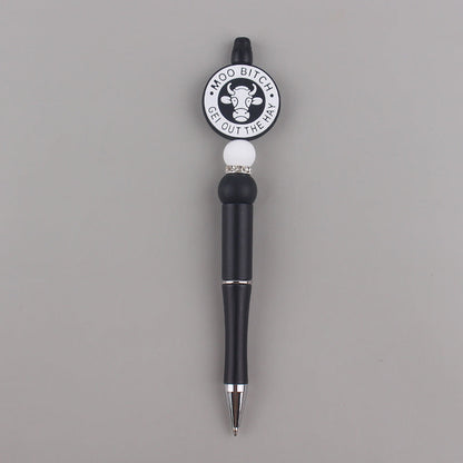 DIY Beaded Pen Cartoon Animal Silicone Color Plastic