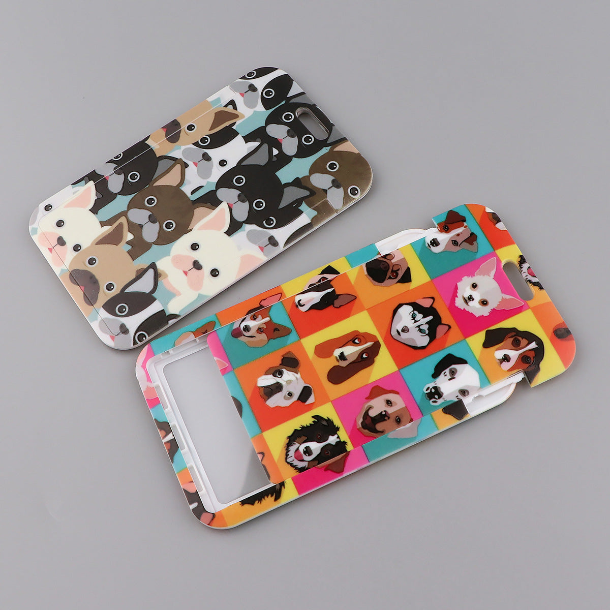 Puppy paw print card holder mobile phone lanyard keychain