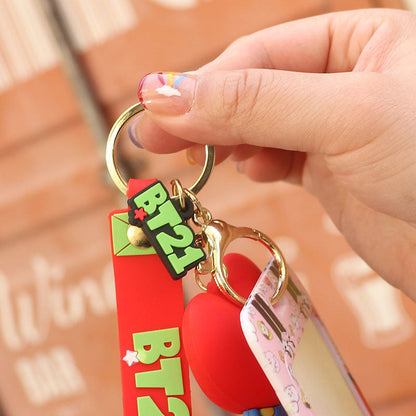 Cartoon Silicone Card Holder ID Holder Keychain Cute Keychain