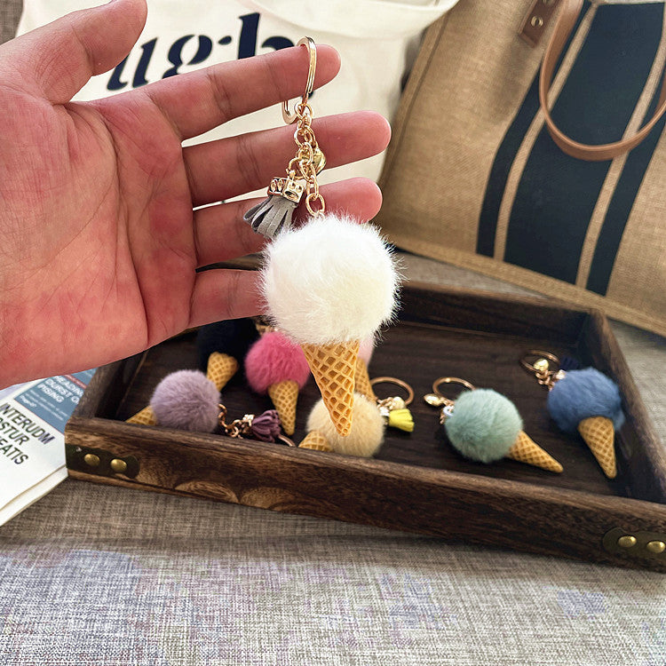 50PCS Ice Cream Cartoon Plush Key Chain Pendant