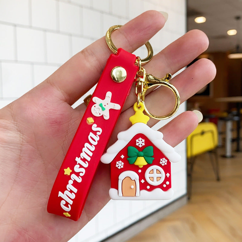 Christmas Cartoon Soft Santa Claus Christmas Tree Keychain