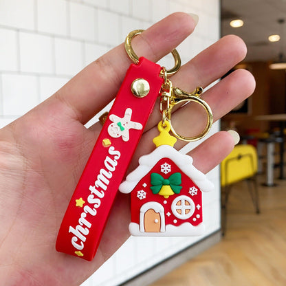 Christmas Cartoon Soft Santa Claus Christmas Tree Keychain