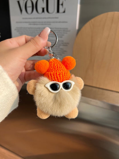 Cartoon Doll Plush Ball Keychain