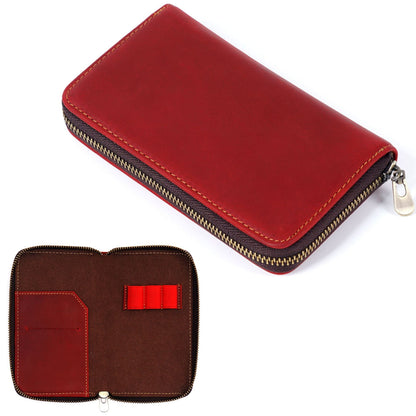 Three-pack Zippered Cowhide Pencil Case