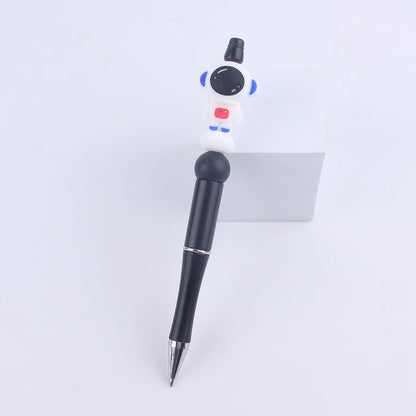 Handmade Bead Pen Cartoon Rocket Astronaut Silicone Ballpoint