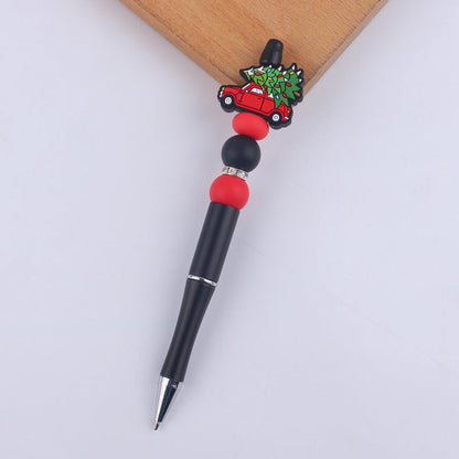 Cartoon Christmas Silicone Handmade Plastic Beaded Pen