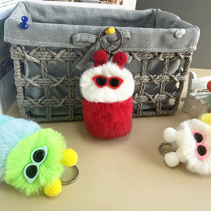 New Cute Caterpillar Plush Keychain