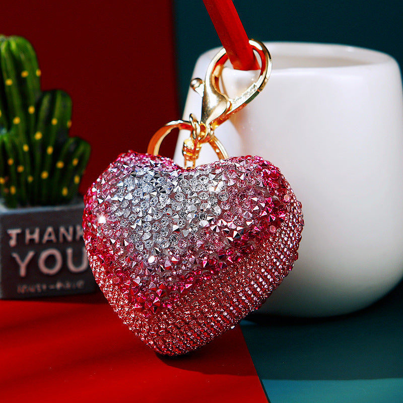 Diamond Luminous Love Car Metal Key Chain Metal
