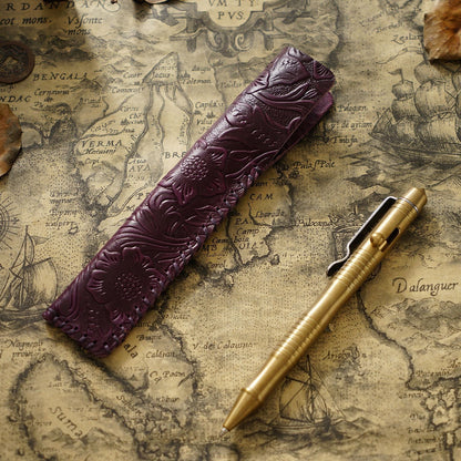Retro Pure Handmade Head Layer Cowhide Creative Pen Bag