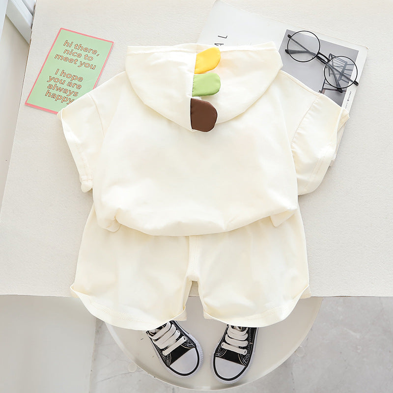 Summer Boys' Cotton Short Sleeved Shorts Set