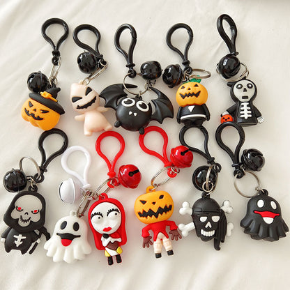Cute Cartoon Doll Halloween Ghost Silicone Keychains
