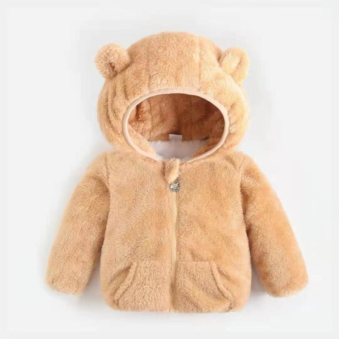 Wholesale Autumn and Winter Coral Plush Thickened Polyester Baby Clothes