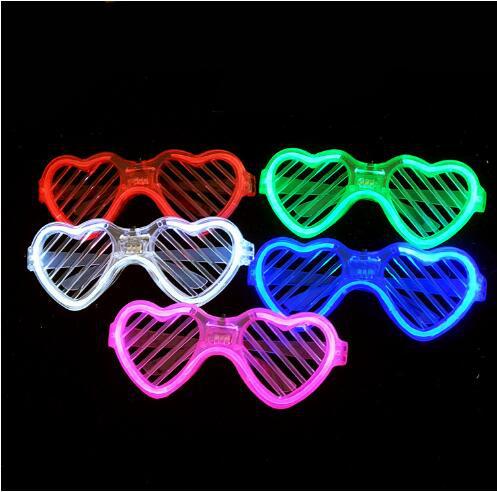 LED Cool Light Square Louver Love Glasses