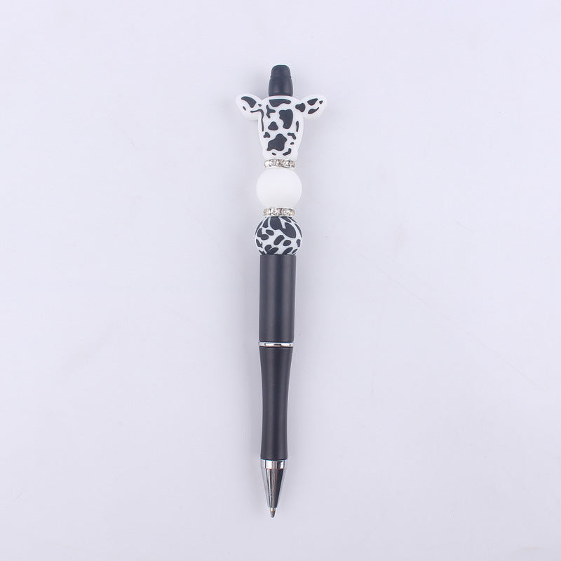 Cartoon Cow Head Cow Pattern Silicone Bead Pen