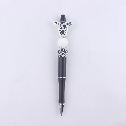 Cartoon Cow Head Cow Pattern Silicone Bead Pen