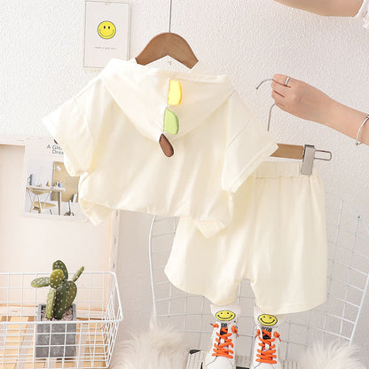 Summer Boys' Cotton Short Sleeved Shorts Set