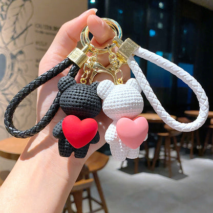 Cartoon Love Bear Resin Keychain Creative Keychain